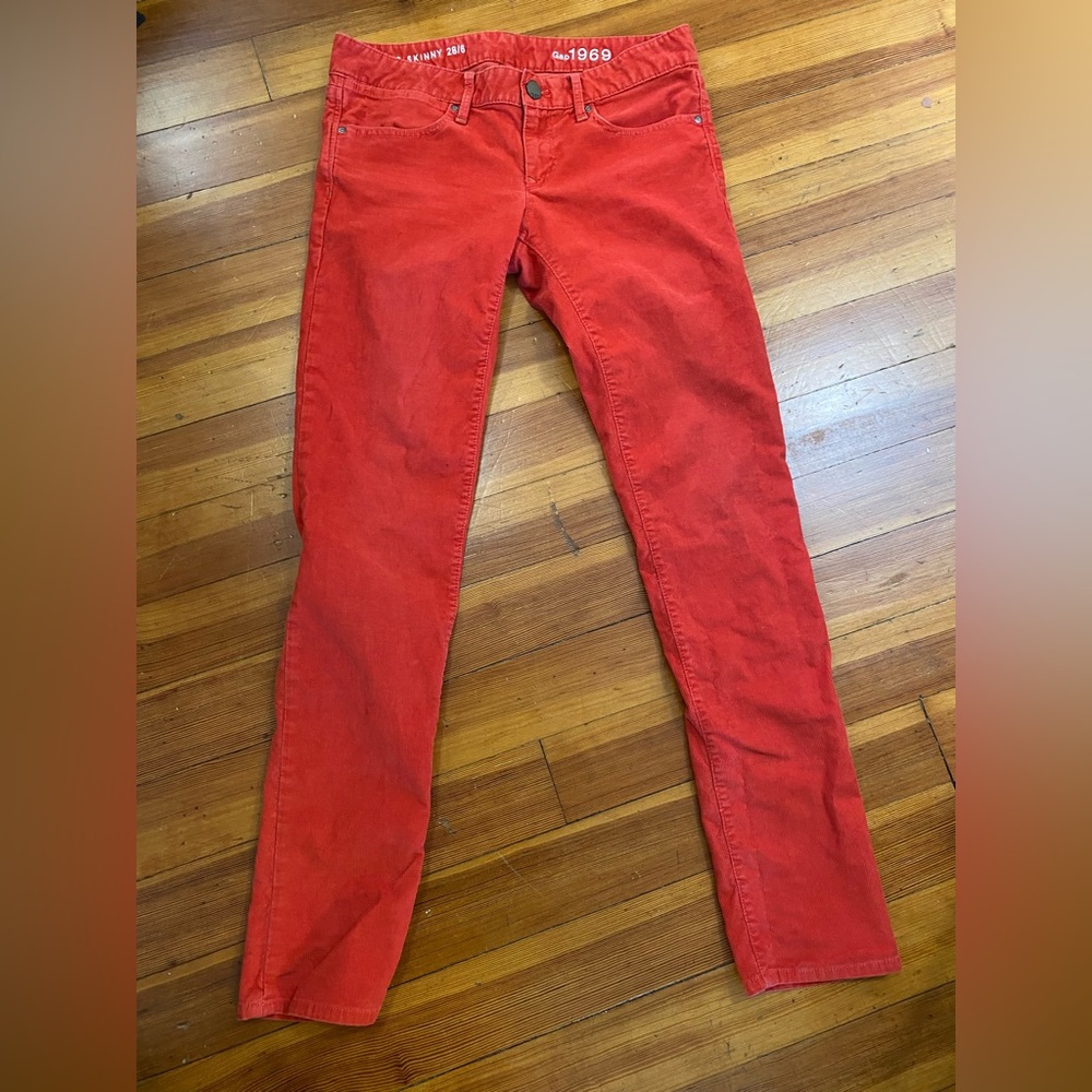 GAP Always Skinny Corduroy Pants (red)
